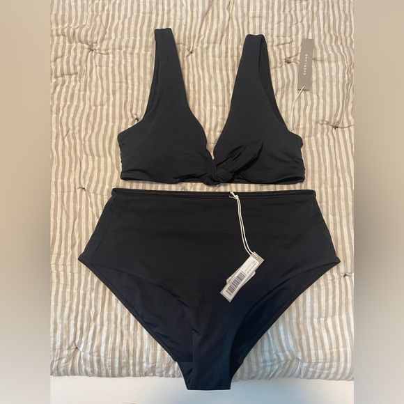NWT Everlane 2PC Swimsuit Black - Picture 1 of 10